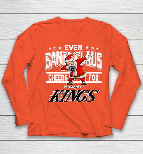 Los Angeles Kings Even Santa Claus Cheers For Christmas NHL Youth Long Sleeve 3