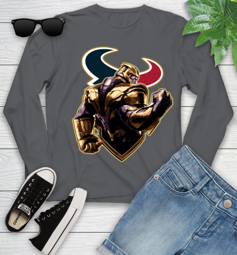 NFL Thanos Avengers Endgame Football Sports Houston Texans Youth Long Sleeve - Image 9