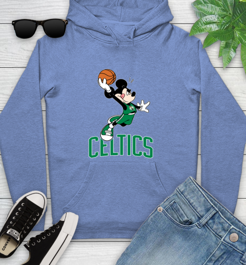 NBA Basketball Boston Celtics Cheerful Mickey Mouse Shirt Youth Hoodie 11