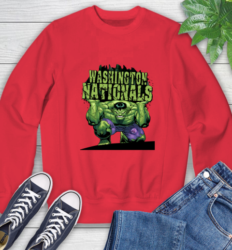 Washington Nationals MLB Baseball Incredible Hulk Marvel Avengers Sports Sweatshirt 10