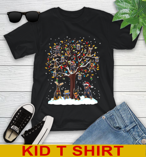 Doberman Pinscher dog pet lover light christmas tree shirt 97