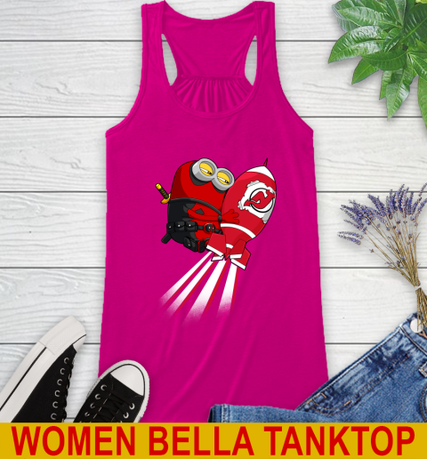 NHL Hockey New Jersey Devils Deadpool Minion Marvel Shirt Racerback Tank 6