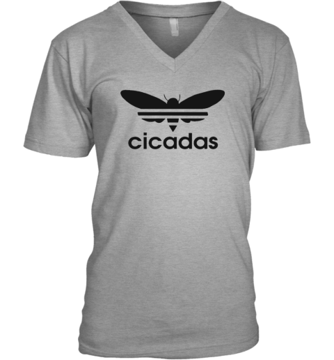 Trending Cicadas Shirt Cicada 2024 V-Neck T-Shirt jl6u trending cicadas shirt cicada 2024 v neck unisex 8 front sport grey