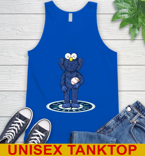 MLB Baseball Seattle Mariners Kaws Bff Blue Figure Shirt Tank Top 5