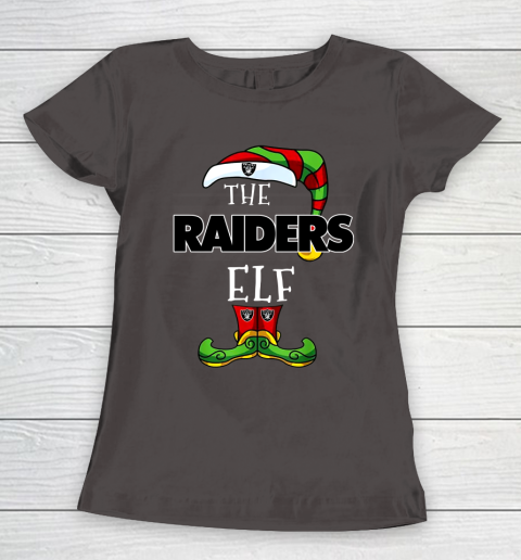 Oakland Raiders Christmas ELF Funny NFL Women's T-Shirt 7