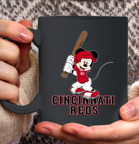 MLB Baseball Cincinnati Reds Cheerful Mickey Mouse Shirt Ceramic Mug 15oz