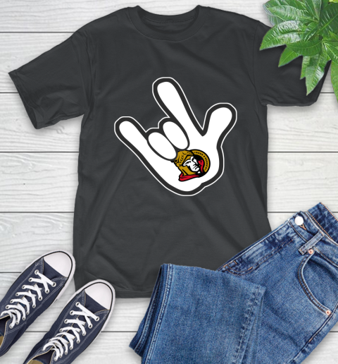 Ottawa Senators NHL Hockey Mickey Rock Hand Disney T-Shirt 2