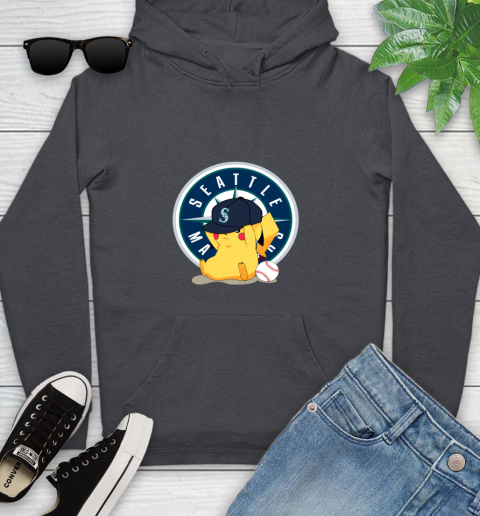 MLB Pikachu Baseball Sports Seattle Mariners Youth Hoodie 8