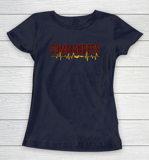 Vintage Commanders' Heart Beat Distressed Sports Spirit Women's T-Shirt 2