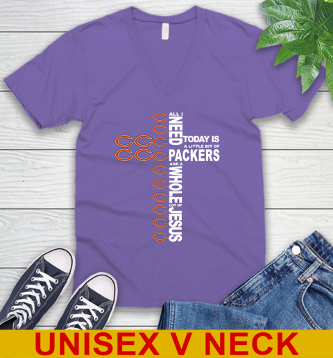 NFL All I Need Today Is A Little Bit Of Chicago Bears Shirt V-Neck T-Shirt 8
