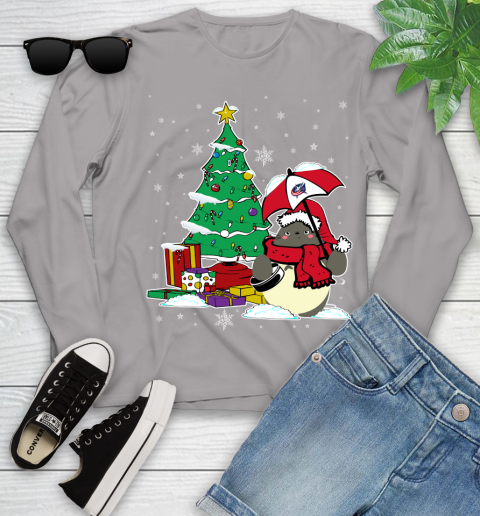 Columbus Blue Jackets NHL Hockey Cute Tonari No Totoro Christmas Sports Youth Long Sleeve 5