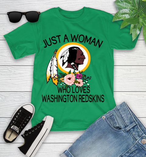 NFL Just A Woman Who Loves Washington Redskins Football Sports Youth T-Shirt 3