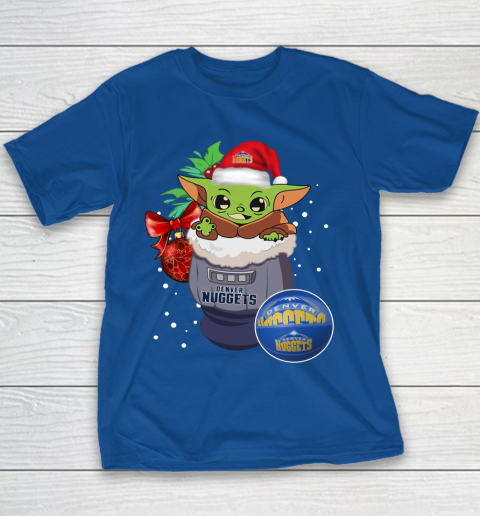 Denver Nuggets Christmas Baby Yoda Star Wars Funny Happy NBA Youth T-Shirt 8