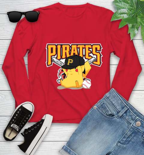 MLB Pikachu Baseball Sports Pittsburgh Pirates Youth Long Sleeve 11