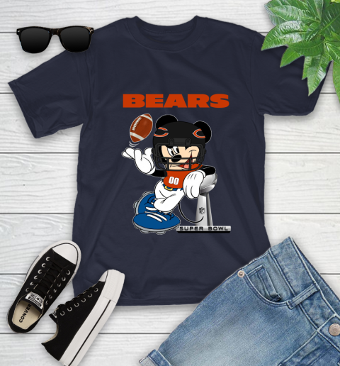 NFL Chicago Bears Mickey Mouse Disney Super Bowl Football T Shirt Youth T-Shirt 3