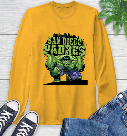 San Diego Padres MLB Baseball Incredible Hulk Marvel Avengers Sports Long Sleeve T-Shirt 3