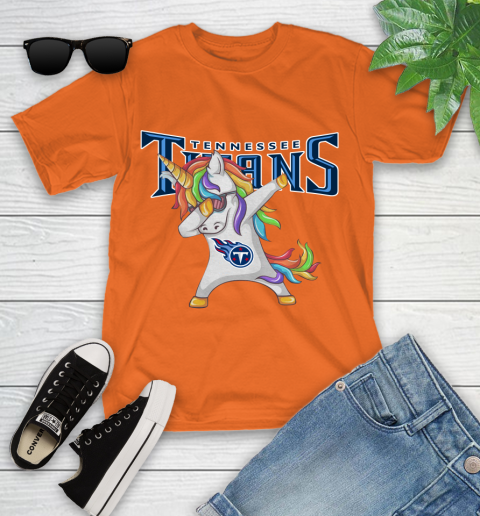 Tennessee Titans NFL Football Funny Unicorn Dabbing Sports Youth T-Shirt 7