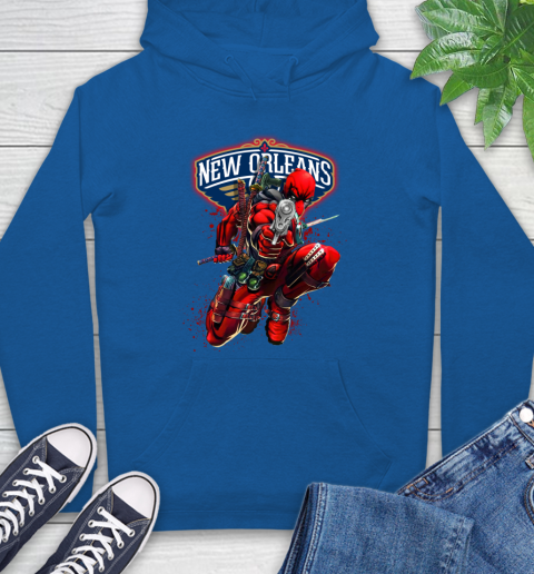 NBA Deadpool Marvel Comics Sports Basketball New Orleans Pelicans Hoodie 9