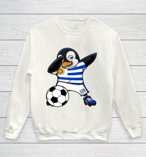 Dabbing Penguin Uruguay Soccer Fans Jersey Football Lovers Youth Sweatshirt