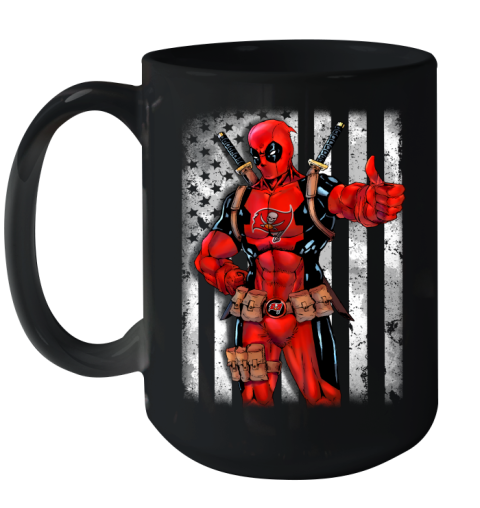 NFL Football Tampa Bay Buccaneers Deadpool American Flag Shirt Ceramic Mug 15oz