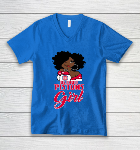 Detroit Pistons Girl NBA V-Neck T-Shirt 6