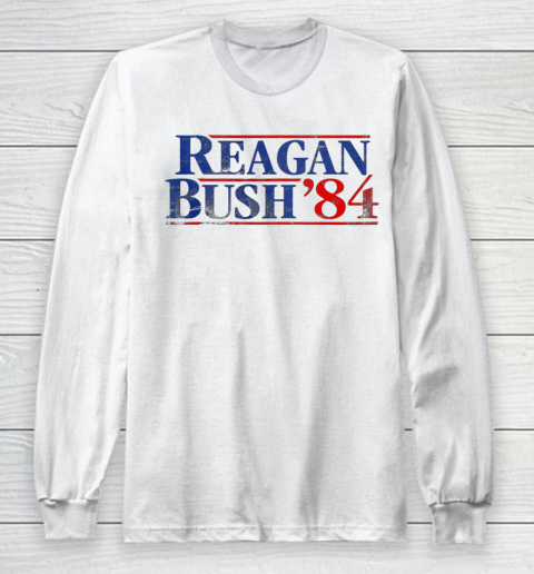 Reagan Bush 84 Vintage Style Conservative Republican Long Sleeve T-Shirt