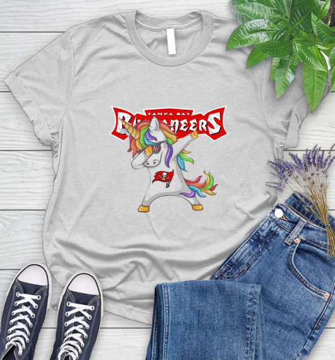 Tampa Bay Buccaneers NFL Football Funny Unicorn Dabbing Sports Women's T-Shirt