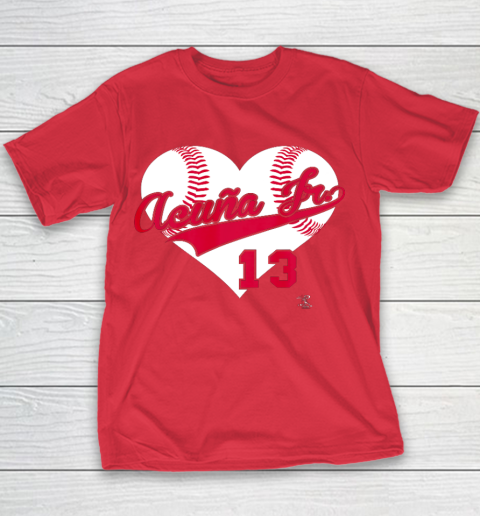 Ronald Acuna Jr Baseball Heart Gameday Youth T-Shirt 7