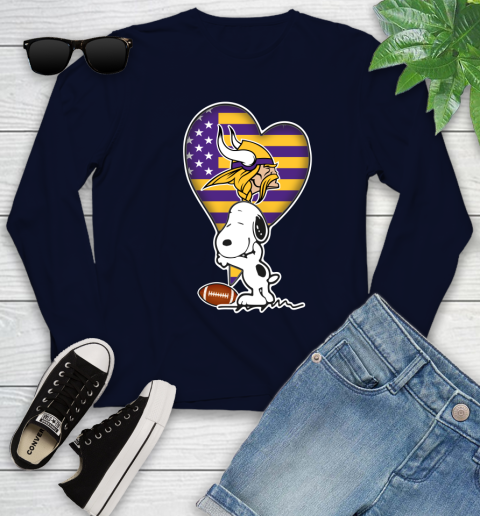 Minnesota Vikings NFL Football The Peanuts Movie Adorable Snoopy Youth Long Sleeve 3