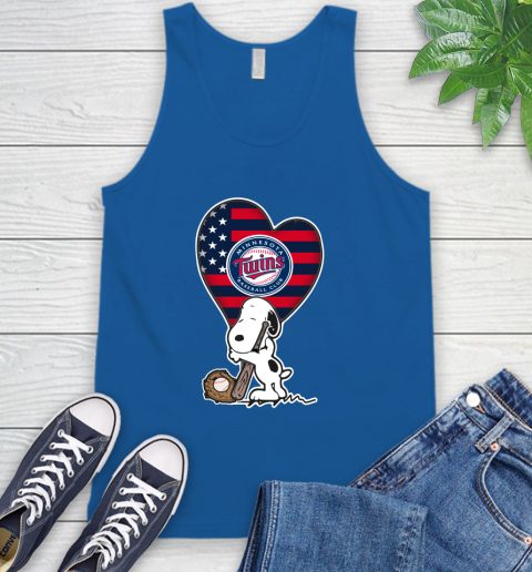 Minnesota Twins MLB Baseball The Peanuts Movie Adorable Snoopy Tank Top 5