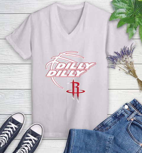 NBA Houston Rockets Dilly Dilly Basketball Sports Women's V-Neck T-Shirt