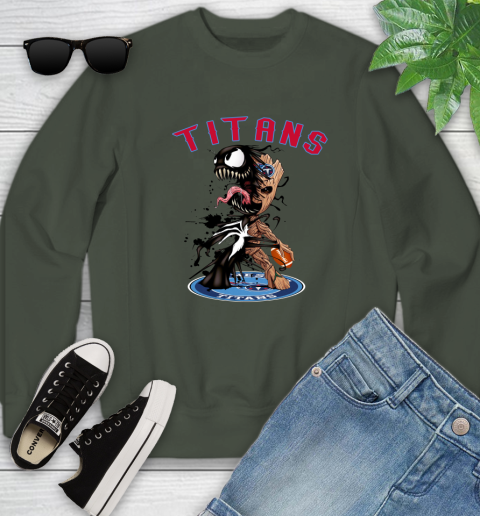 NFL Tennessee Titans Football Venom Groot Guardians Of The Galaxy Youth Sweatshirt 10