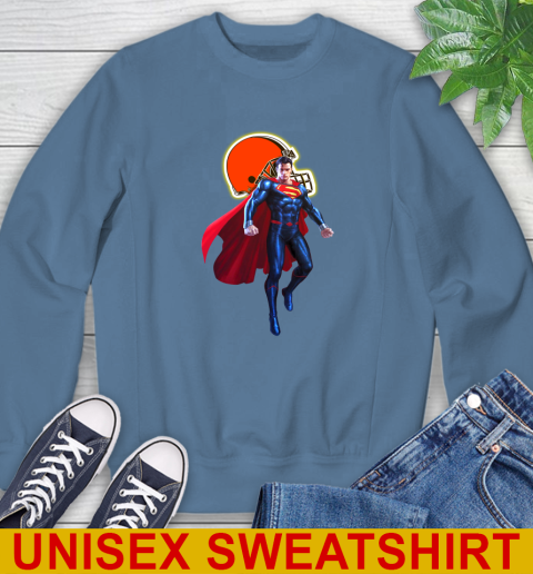 NFL Superman DC Sports Football Cleveland Browns Sweatshirt 8