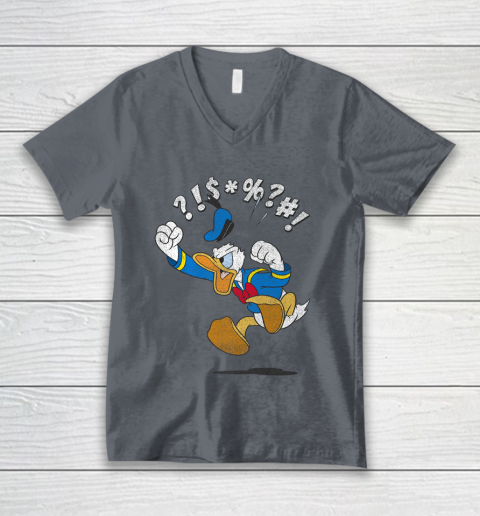 Disney Mickey And Friends Donald Angry Jump V-Neck T-Shirt 4