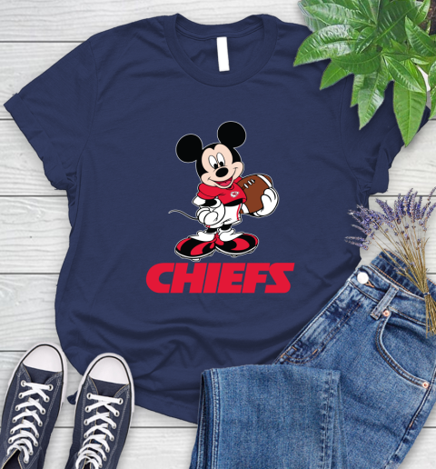 NFL Football Kansas City Chiefs Cheerful Mickey Mouse Shirt Women's T-Shirt 12