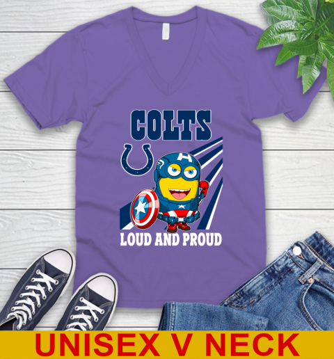 NFL Football Indianapolis Colts Captain America Marvel Avengers Minion Shirt V-Neck T-Shirt 8