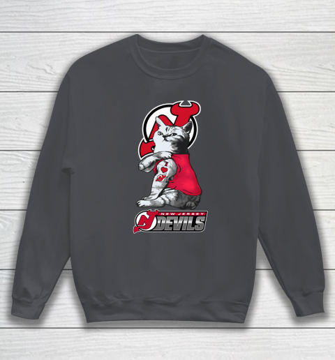 NHL My Cat Loves New Jersey Devils Hockey Sweatshirt 4