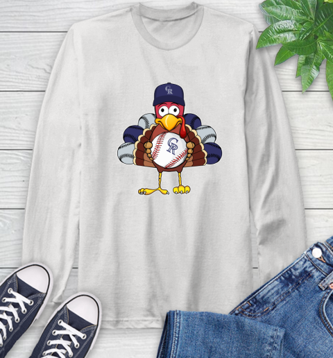 Colorado Rockies Turkey thanksgiving Long Sleeve T-Shirt