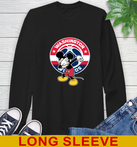 Washington Wizards NBA Basketball Dabbing Mickey Disney Sports Long Sleeve T-Shirt 2