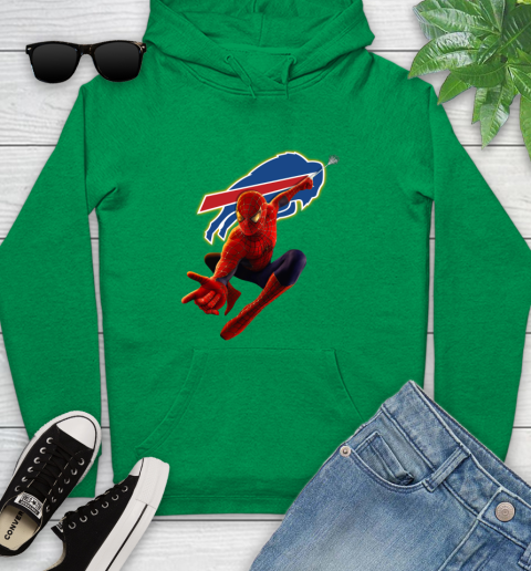 NFL Spider Man Avengers Endgame Football Buffalo Bills Youth Hoodie 7