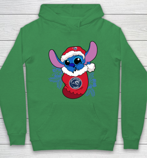 Los Angeles Rams Christmas Stitch In The Sock Funny Disney NFL Hoodie 8