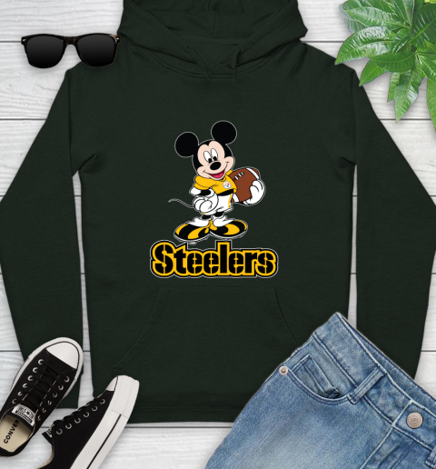 NFL Football Pittsburgh Steelers Cheerful Mickey Mouse Shirt Youth Hoodie 12