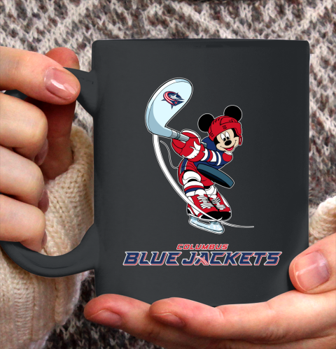 NHL Hockey Columbus Blue Jackets Cheerful Mickey Mouse Shirt Ceramic Mug 15oz