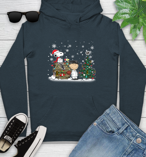 MLB Chicago White Sox Snoopy Charlie Brown Christmas Baseball Commissioner's Trophy Youth Hoodie 10