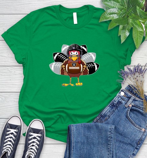 Oakland Raiders Turkey Thanksgiving Day Women's T-Shirt 6