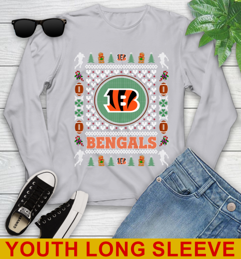 Cincinnati Bengals Merry Christmas NFL Football Loyal Fan Youth Long Sleeve 5