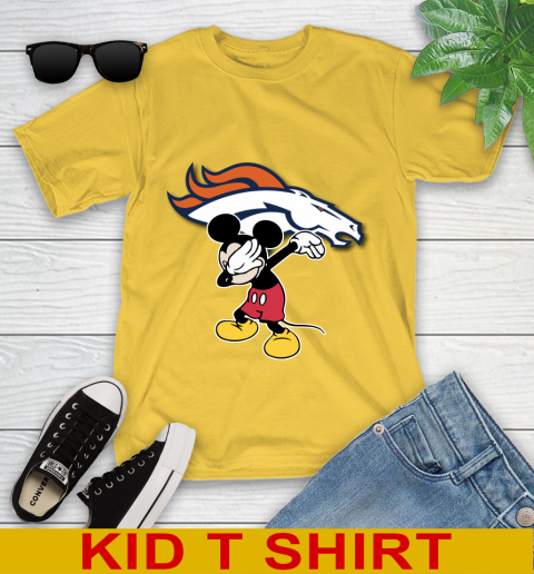 Denver Broncos NFL Football Dabbing Mickey Disney Sports Youth T-Shirt 8