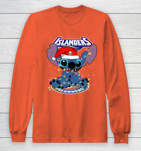 New York Islanders NHL Hockey noel stitch Christmas Long Sleeve T-Shirt 3