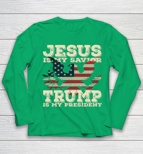 Jesus Is My Savior Trump Is My President Vintage American Youth Long Sleeve 4