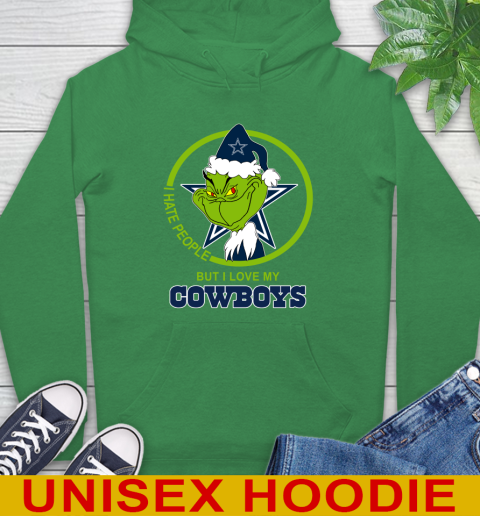 Dallas Cowboys NFL Christmas Grinch I Hate People But I Love My Favorite Football Team Hoodie Tee For Sports